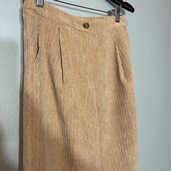 And Now This Wide Leg Corduroy Pants High-Waist Beige Women's Trousers Size 6 - Picture 5 of 7